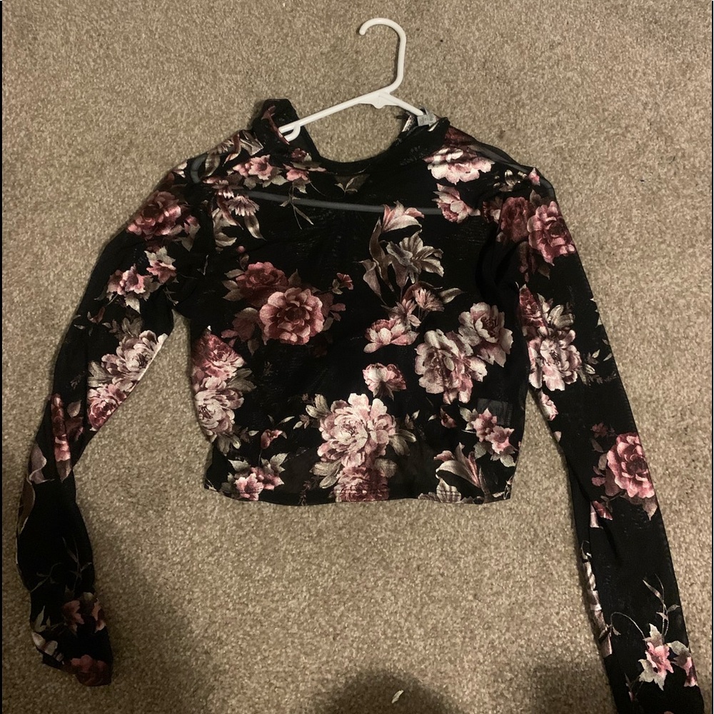 Mesh cropped “going out” top